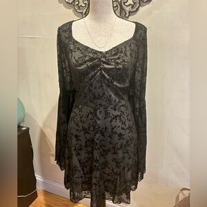 Y2K Whimsygoth Dress Fairycore Gothic Bell Sleeve Romantic Size XL NWOT